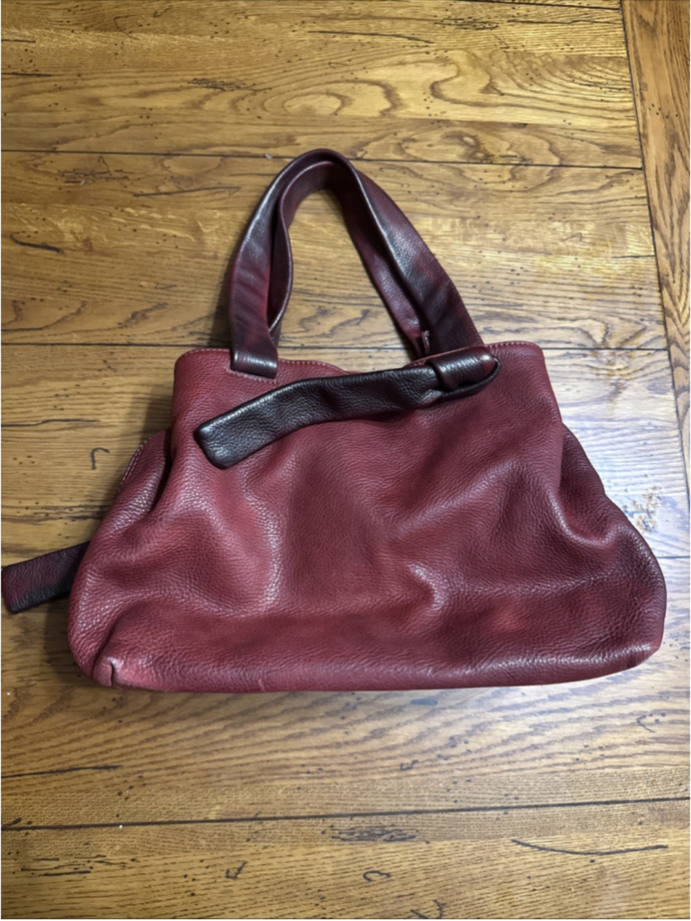 Genuine handmade red leather handbag Florence, Italy "Vera Pelle"